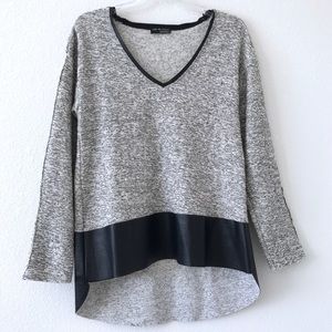 Zara Sweater with Faux Leather Trim